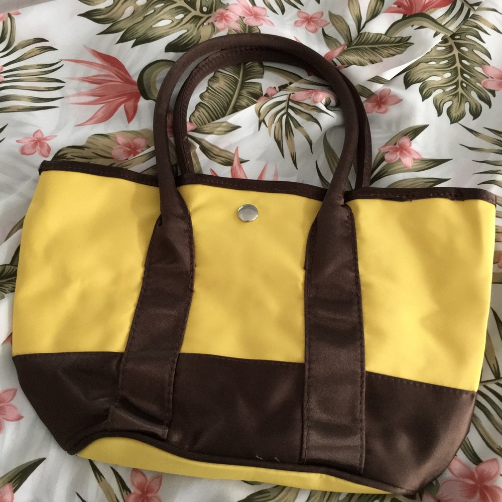 Yellow and Brown small carryall. Never used.